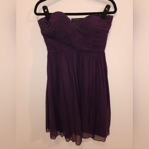 Donna Morgan purple strapless cocktail dress